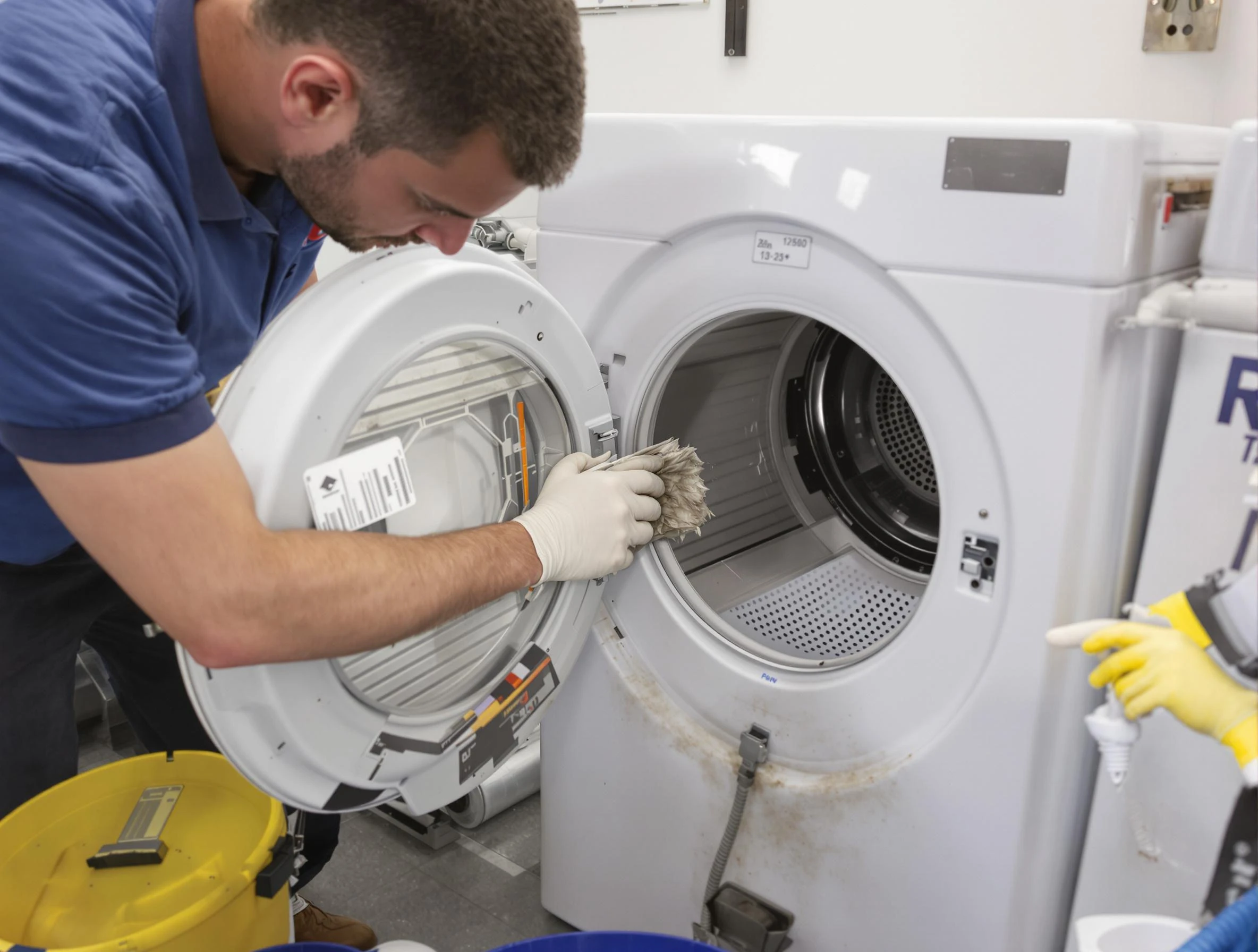 Natick Dryer Vent Cleaning specialist performing detailed lint trap cleaning service in Natick