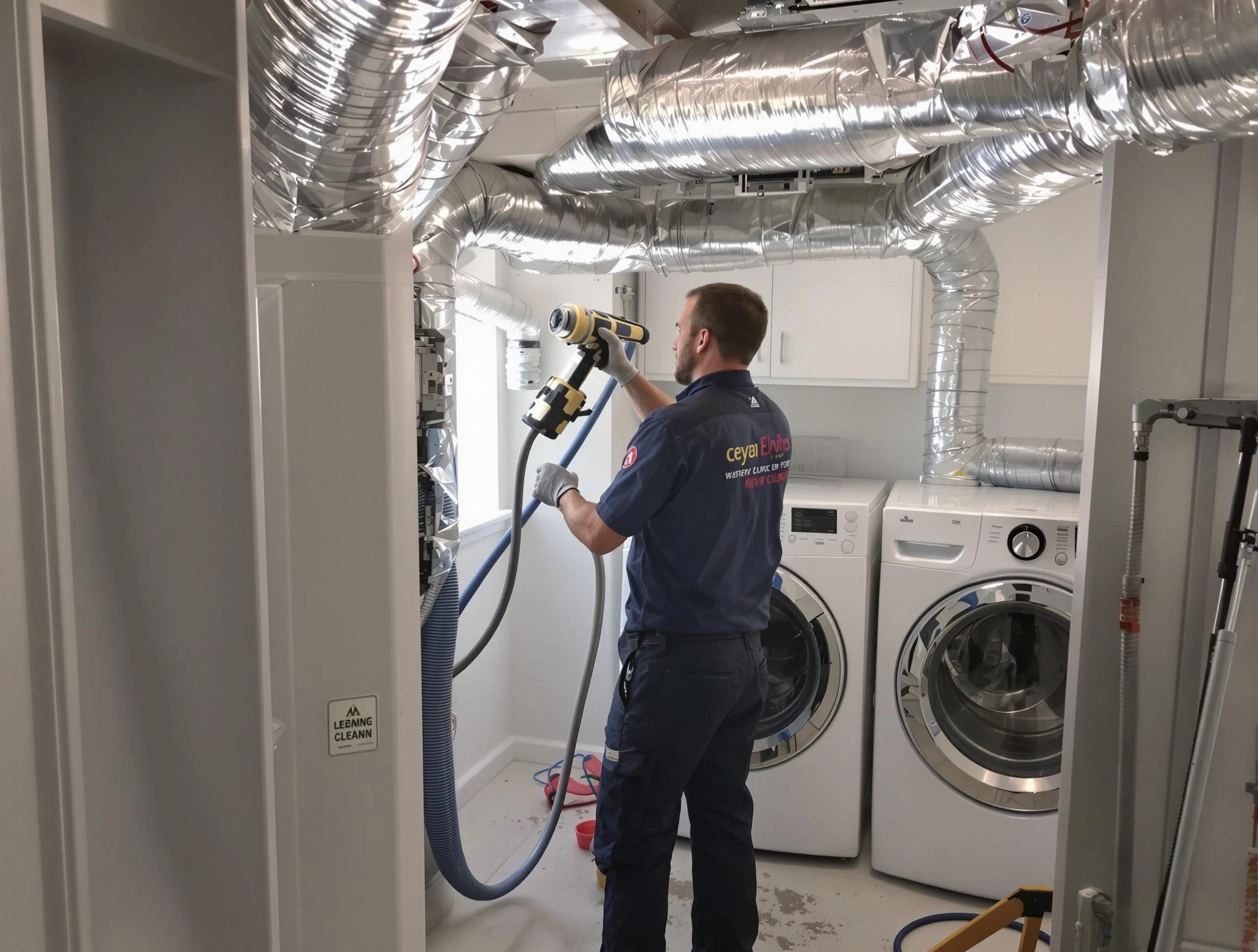 Natick Dryer Vent Cleaning specialist using advanced equipment for thorough duct cleaning in Natick